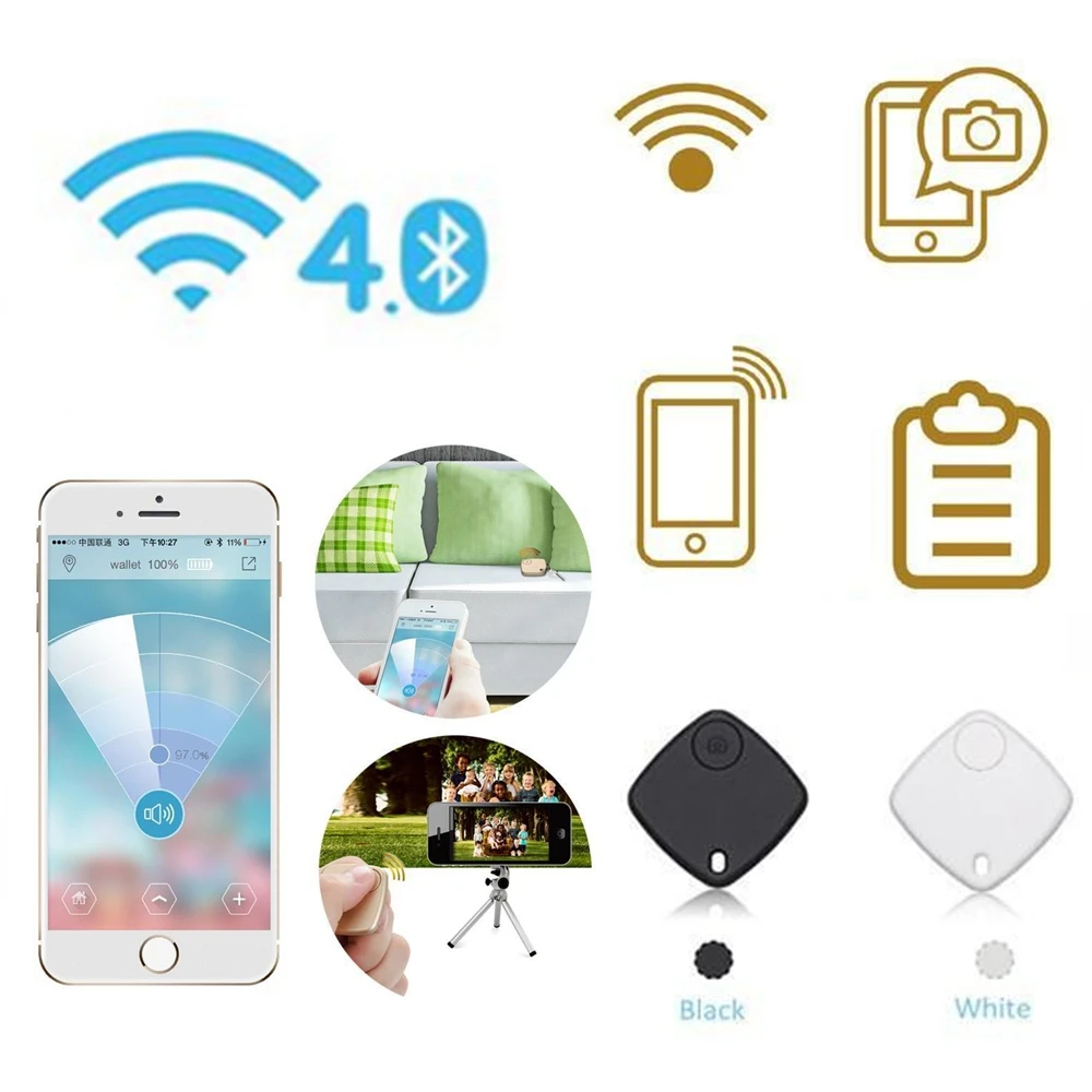 Умный беспроводной bluetooth трекер Детский кошелек брелок для поиска ключей