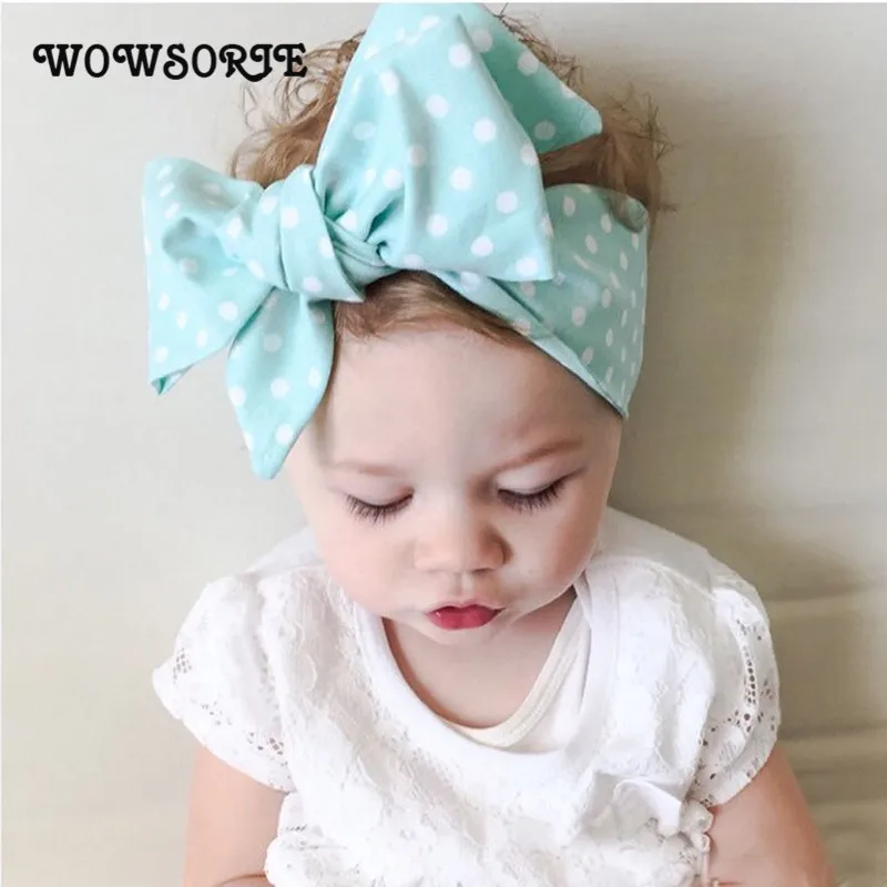 

2018 New Children Bow Hair Band Hair Accessories Headbands Bowknot Dot Headwrap Colorful Sweet Turban Headband Accessoires