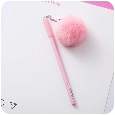 pink Милый офисный розовый помпон с птицами w45 BZNVN милые staitonery w11laria креативные милые гелевые ручки - Цвет: pink