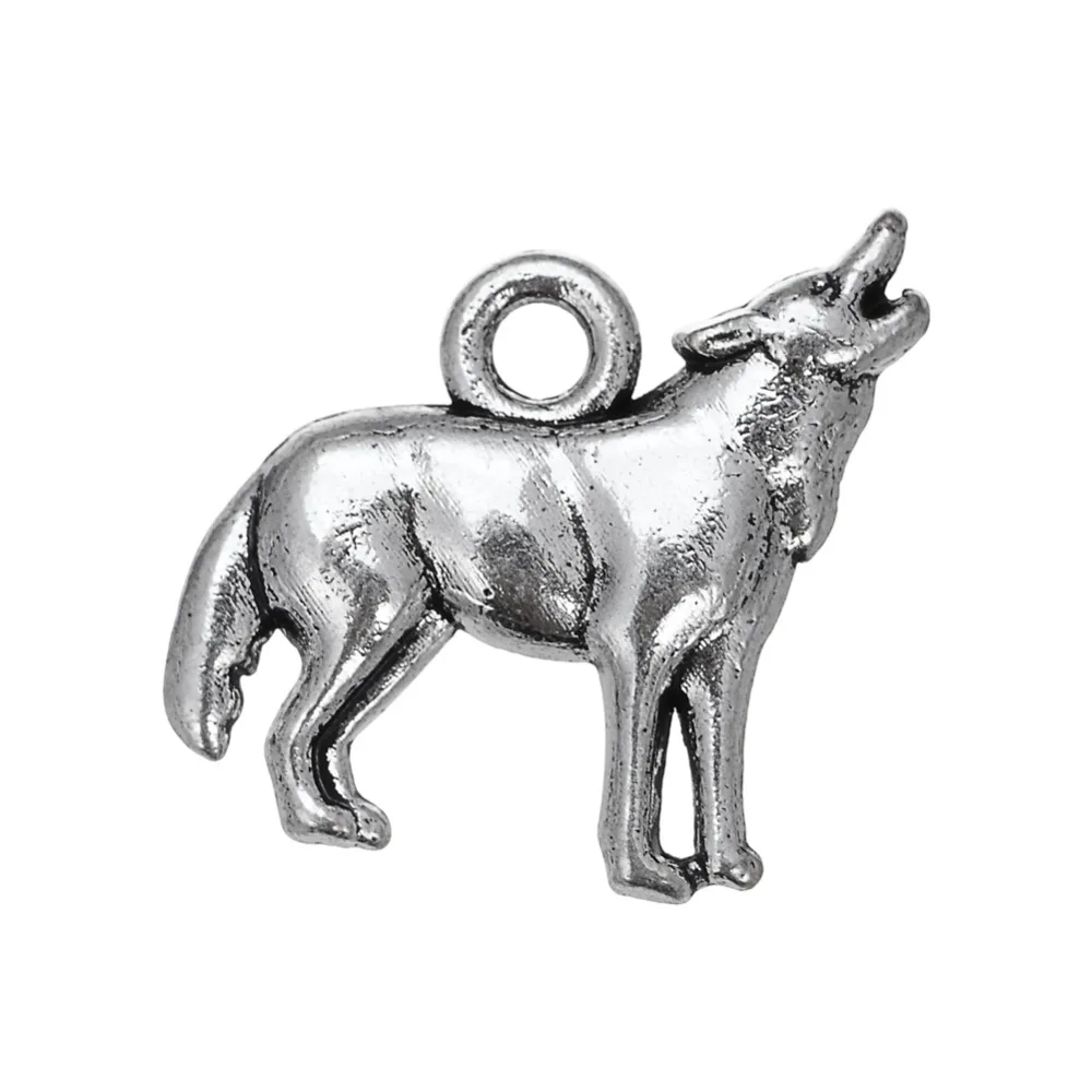 

I shape 10pcs Zinc Alloy Animal Wolf Charms Jewelry For Making