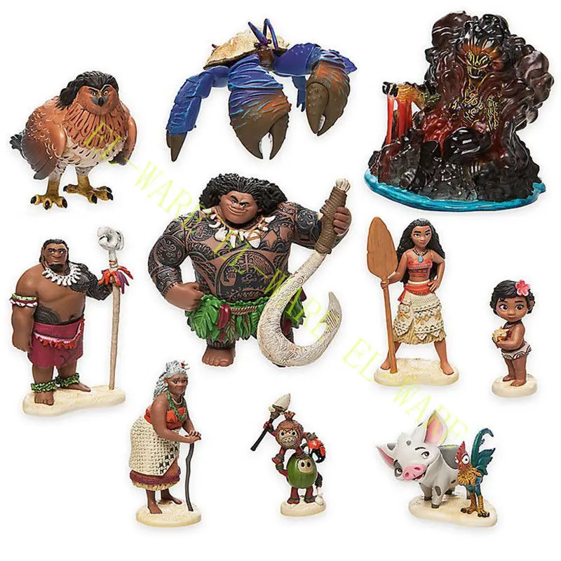 10 Moana/Мауи/Tamatoa/Sina/Капо Tui/грамма Тала фигурку торт Топпер аниме рисунок Da Collezione