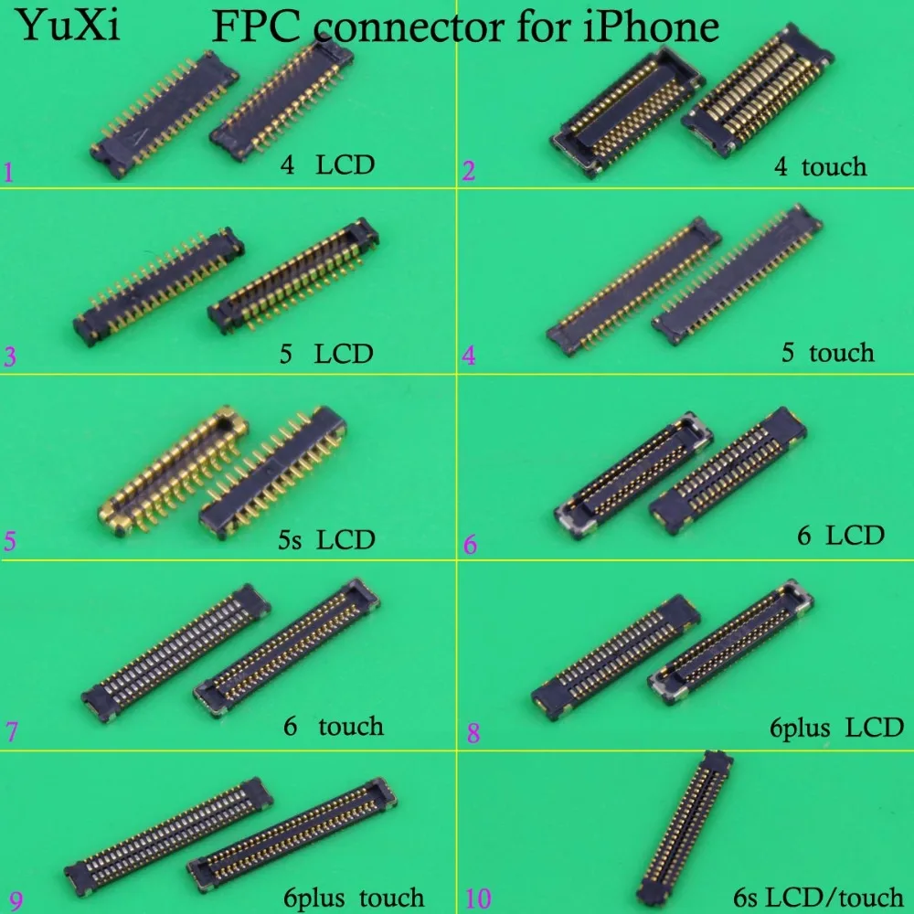 YuXi для iphone 4 5 5S 6 6plus 6s ЖК дисплей сенсорный экран дигитайзер батарея FPC разъем на