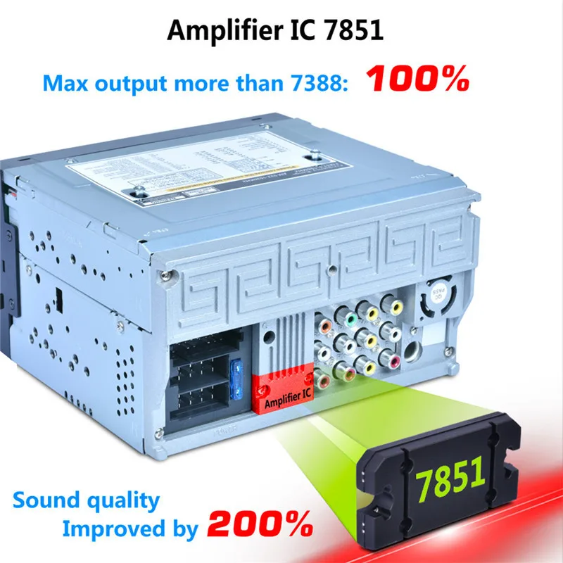 F6323B 7 дюймов 2DIN DVD Автомобильный Радио медиаплеер BT/FM/AM/RDS радио тюнер DSP аудио IC