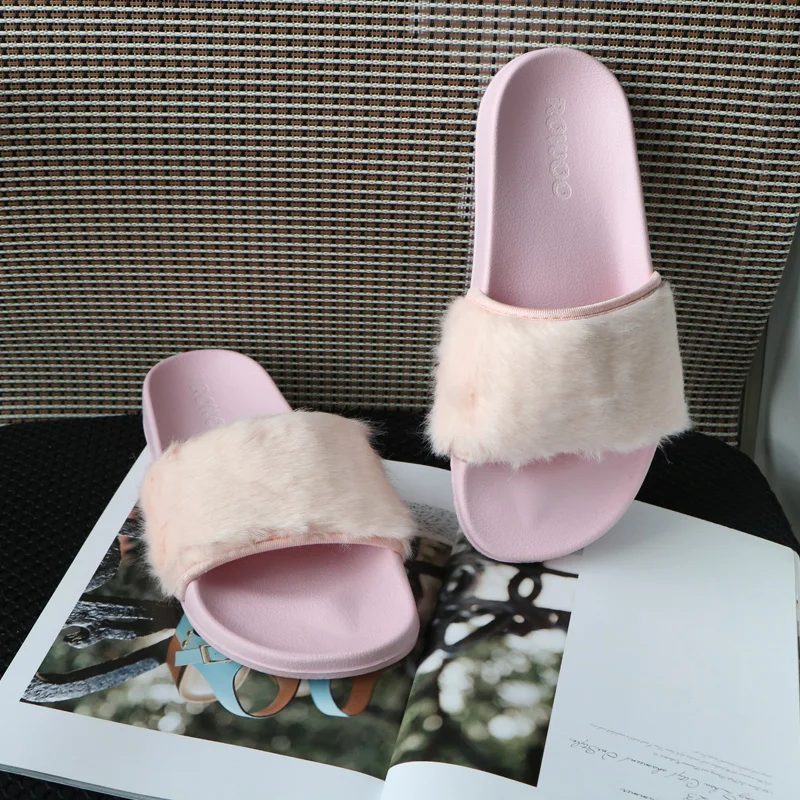 Повседневные тапочки модная зимняя женская домашняя обувь с открытым носком