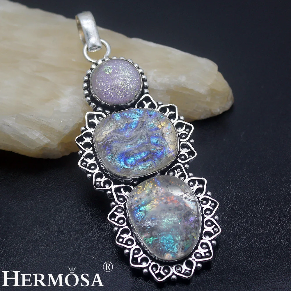 Hermosa ювелирные изделия передовые уникальные модные дихроическое стекло