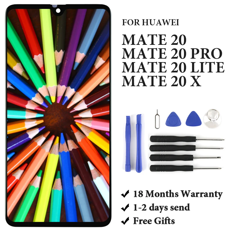 1 шт., сменный ЖК-дисплей для HUAWEI MATE 20/20 lite/20 pro/20X, сенсорный экран, дигитайзер, без битых пикселей, тест