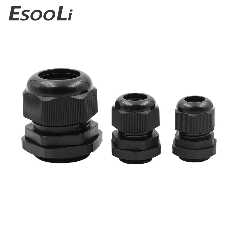 Фото EsooLi 10 шт. M16 IP68 Водонепроницаемый нейлоновый Пластиковый кабель железы разъем для EsooLi 10 шт. M16 IP68 Водонепроницаемый нейлоновый Пластиковый кабель железы разъем для