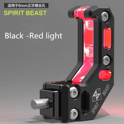 Black-Red light Мотоцикл крюк модификация шлем крюк с светильник алюминиевый сплав крюк ЧПУ скутер аксессуары универсальные инструменты украшения - Цвет: Black-Red light