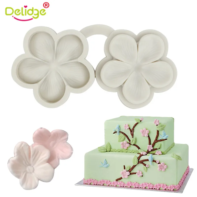 Delidge сливы силиконовая формочка в виде цветов Sugarcraft инструмент для украшения