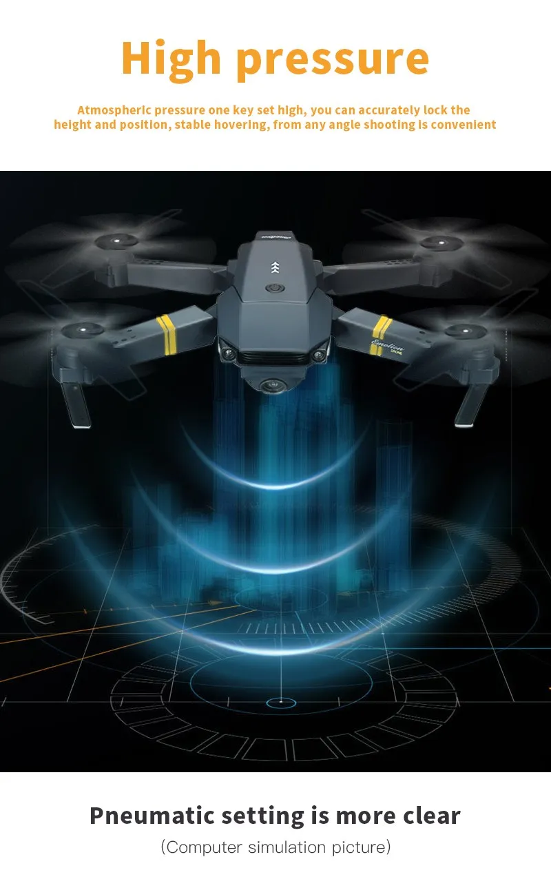 Eachine E58 Wi-Fi FPV с широкоугольной HD камерой, режим высокой фиксации, складной Мультикоптер RC RTF Drone VS VISUO XS809HW