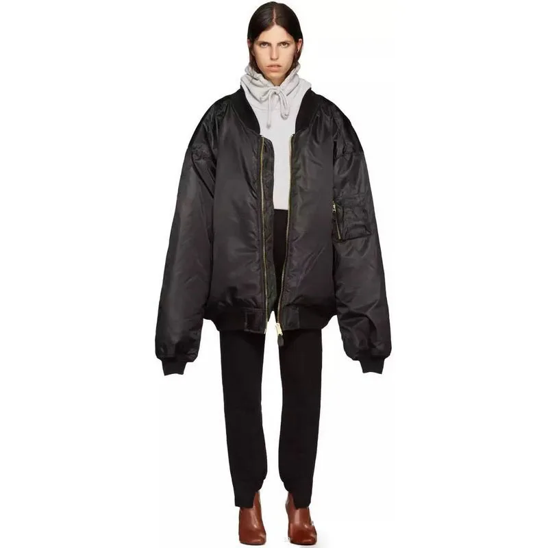 2017 Зима Vetements Густой Зеленый Ma1 Куртка Хип Хоп Женщины Мужчины Хлопка проложенный