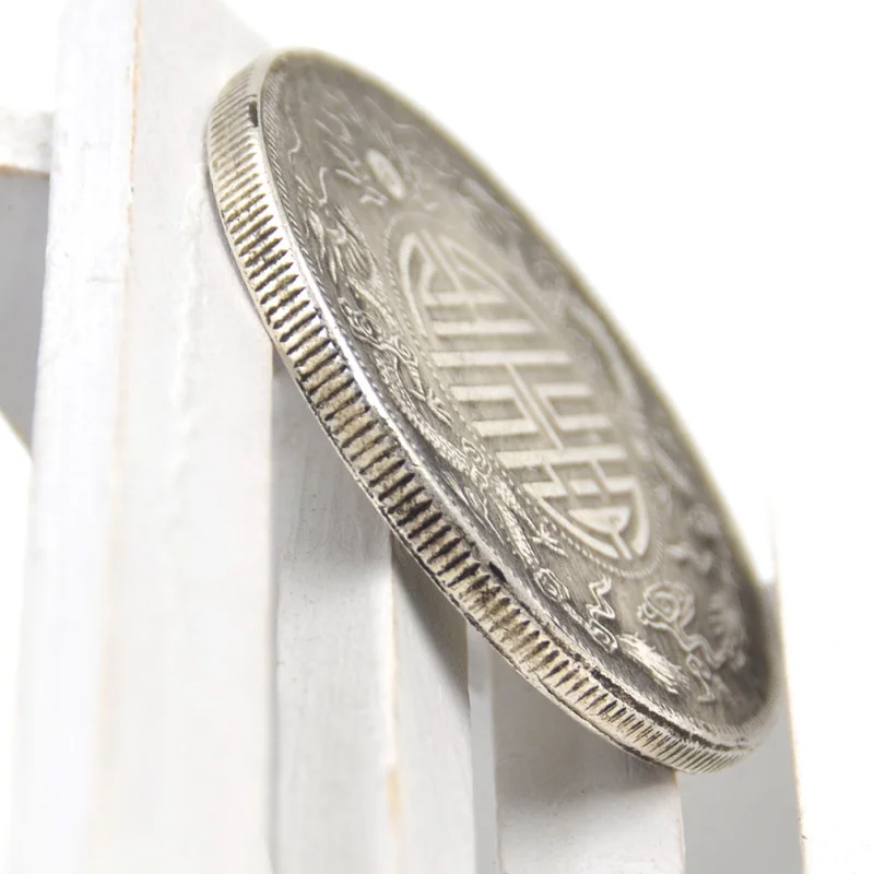 Древние 39 мм фэн шуй китайские двойные драконы бисера счастливые монеты