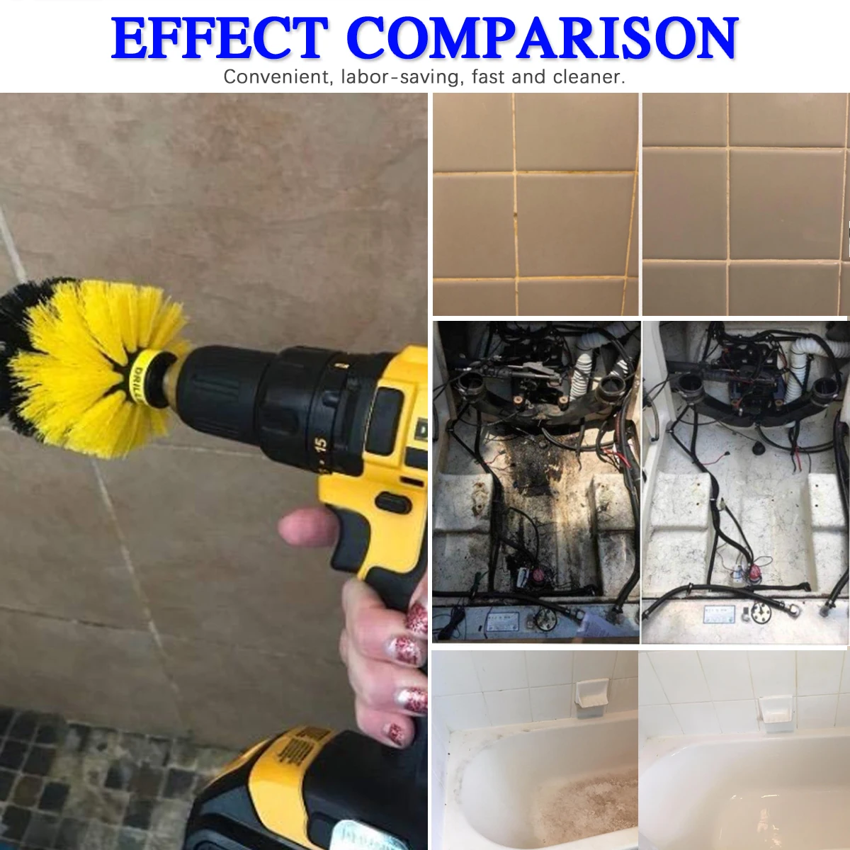 3 шт./компл. набор для электрической дрели пластиковая круглая чистящая щетка