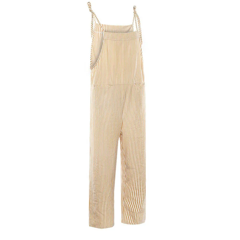 

Womens Casual Loose Linen Pants Cotton Jumpsuit Strap Harem Trousers Overalls