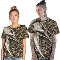 2019 new digital printing short sleeved t shirt loose large size t shirt female