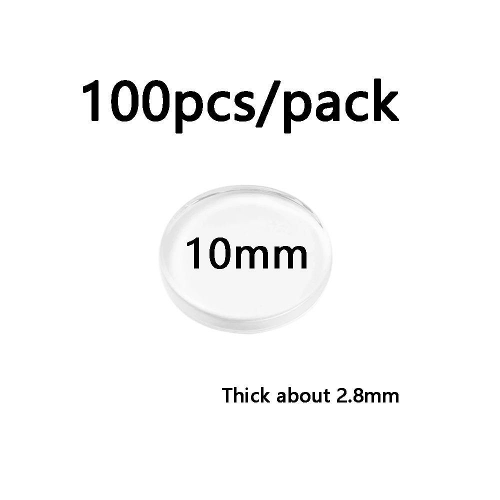 both side flat 10mm 10 мм-30 мм с обеих сторон плоские круглые прозрачные стеклянные кабошоны для изготовления подвесных ювелирных изделий - Цвет: both side flat 10mm
