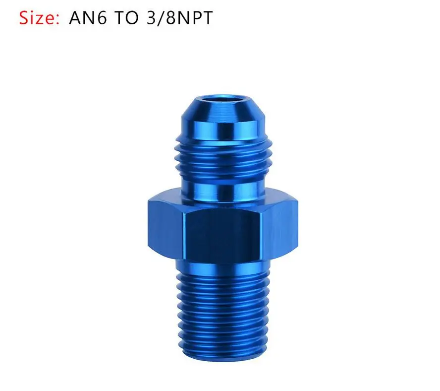 AN6 TO 3 8NPT Areyourshop автомобильный 1 шт. AN4 AN6 AN8 AN10 AN12 NPT прямой Мазут Воздушный шланг фитинг Мужской адаптер синий авто аксессуары - Цвет: AN6 TO 3 8NPT