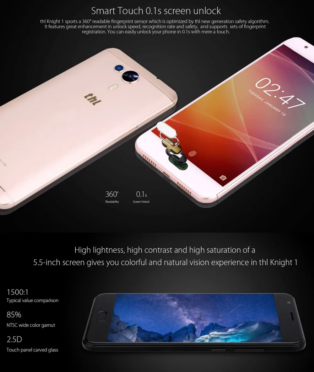 THL Knight 1 LTE 4G смартфон 3 ГБ + 32 5 дюймов ips экран Android 7 0 телефон MTK6750T Восьмиядерный ГГц
