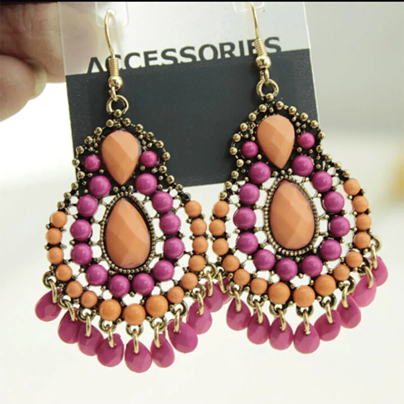 Акриловые Модные богемные винтажные стильные эффектные Милая Смола кисточкой