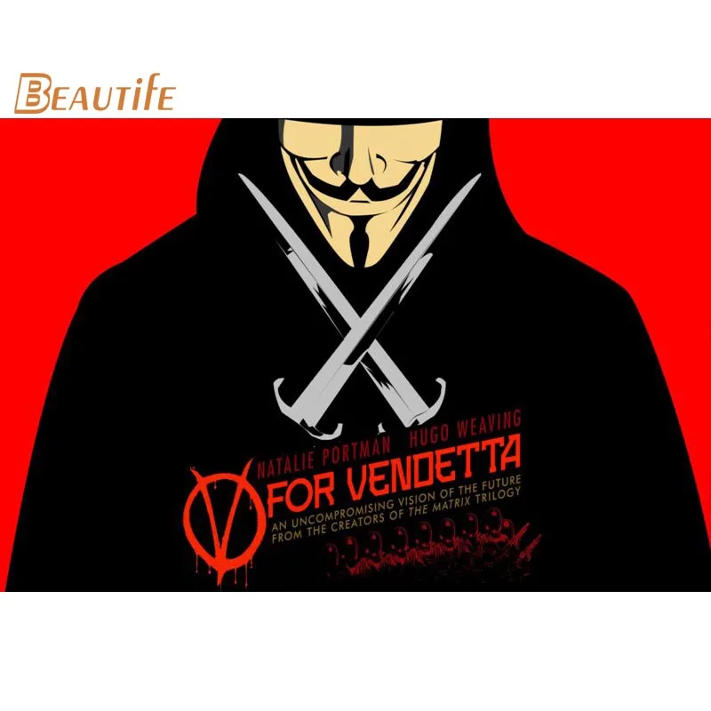 Новое поступление V for Vendetta плакат ткань Шелковый украшения дома настенный