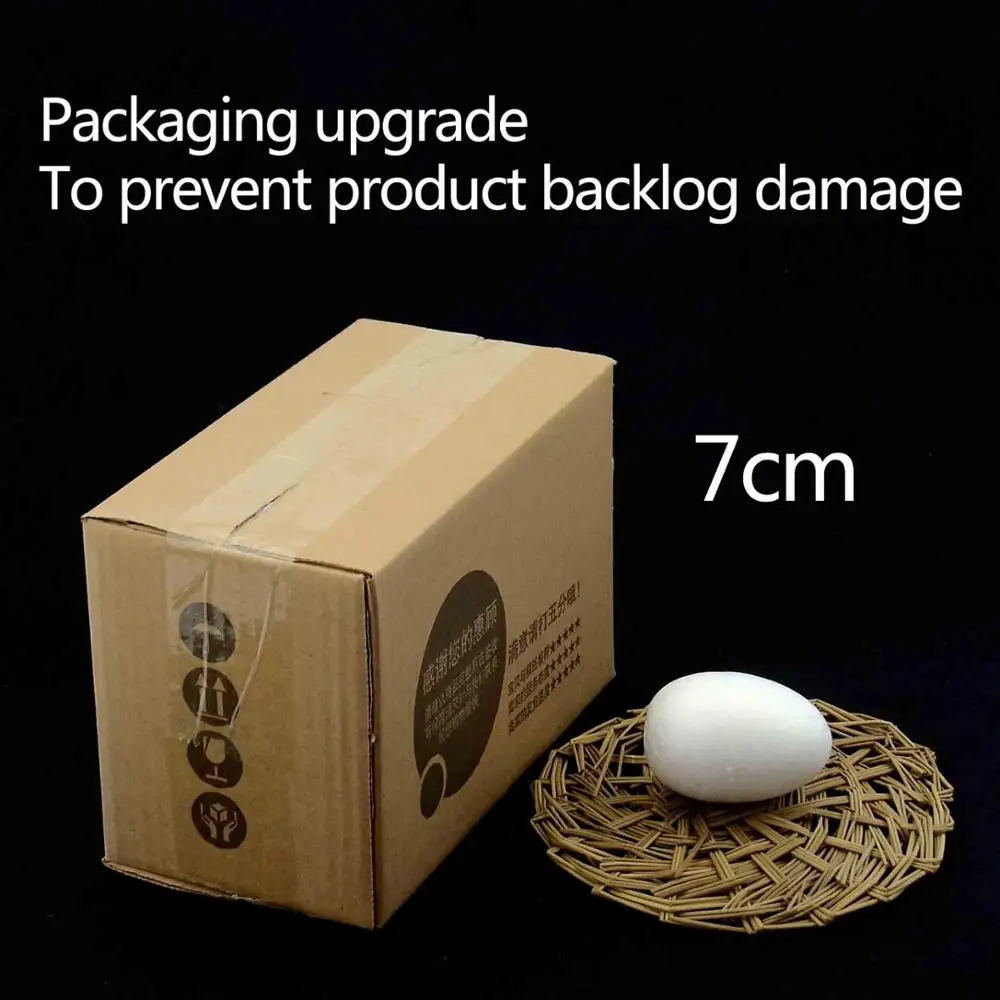 7cm-Packaging upgra 10 шт./лот 10 см моделирование пенополистирола пенополистирол яйцо шар белые шары для поделок для DIY Рождественская вечеринка украшения поставки подарки - Цвет: 7cm-Packaging upgra