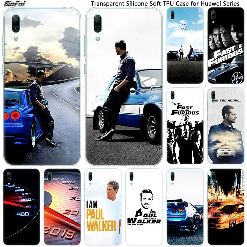 Мягкий силиконовый чехол для телефона Paul Walker Fast & Furious Huawei Mate 10 20 Lite Pro Enjoy 9S Y9 Y7 Y6 Y5