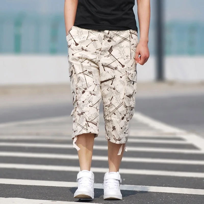 Мужские летние свободные повседневные шорты карго хлопковые камуфляжные