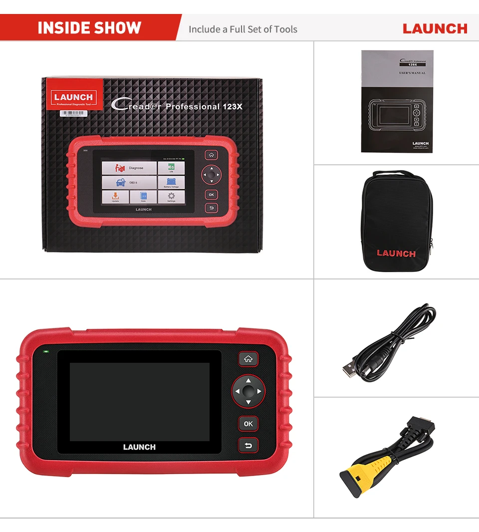 

LAUNCH X431 CRP123X OBD2 Scanner Auto Code Reader Automotive Scanner Car Diagnostic Tool ABS SRS Transmission Engine