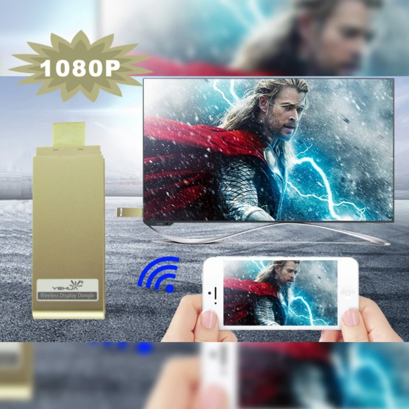 1080P беспроводной WiFi Дисплей ТВ ключ приемник HDMI палка Android Miracast для телефона ПК PK