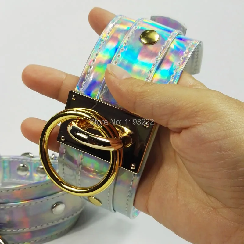 Панк готика 100% ручная работа шикарный голографический чокер O Круглый Золотой