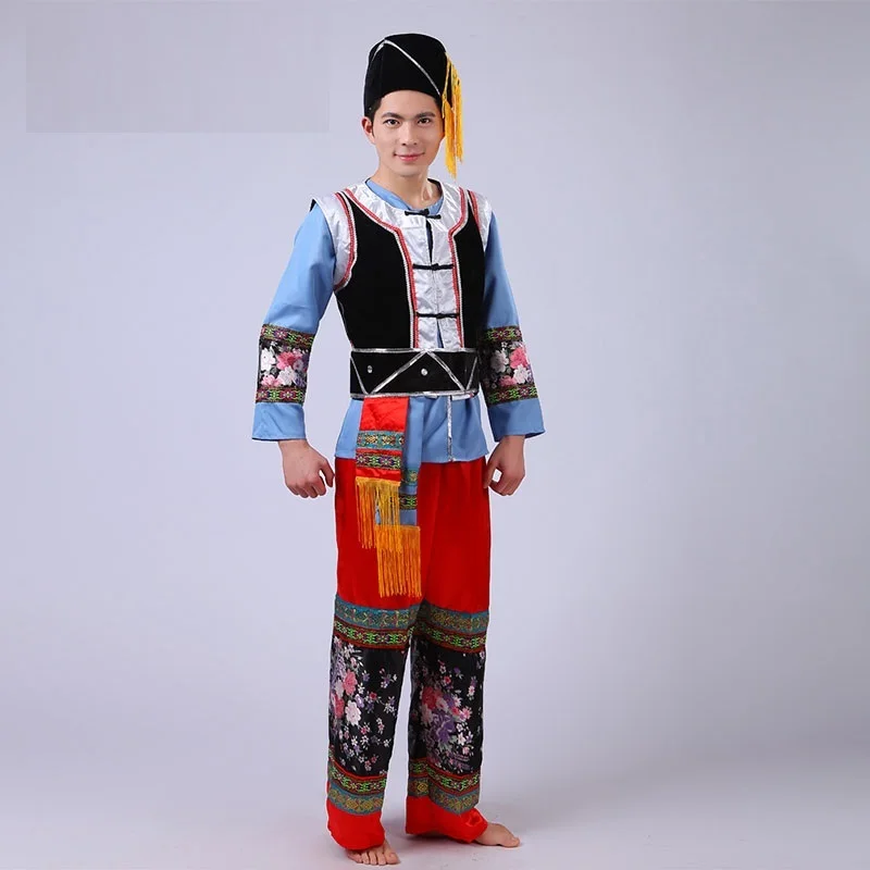 Hmong мужская одежда Национальный Китайский народный танец thnic современный хмонг одежда танцевальные костюмы Классическая хмонг одежда дизайн FF2001