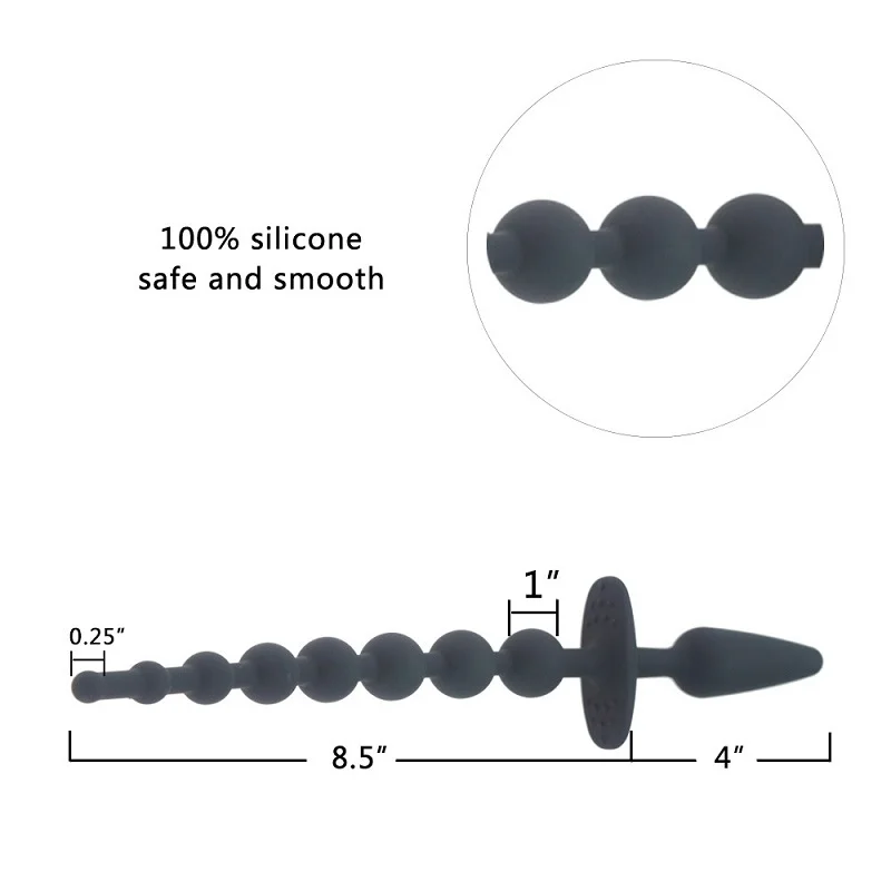 New silicone double head massager 8 balls anal butt tail plug beads fox anus erotic sex toys for men women gay | Красота и здоровье