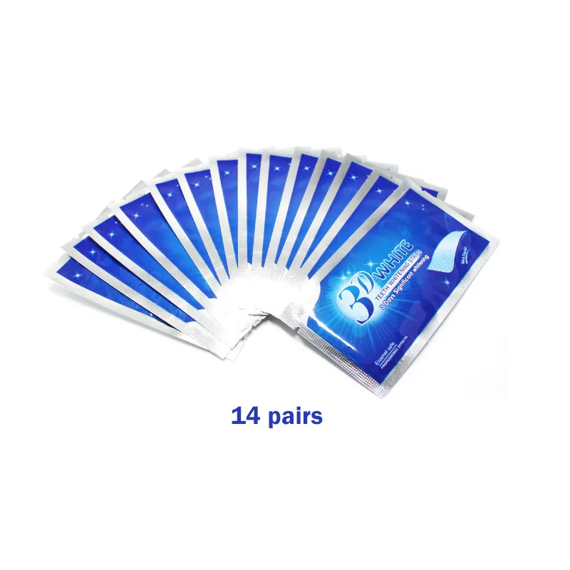 14 pairs 28 шт./14 пар 3D усовершенствованные полоски для отбеливания зубов удаление пятен для гигиены полости рта чистая двойная эластичная полоска для отбеливания зубов - Цвет: 14 pairs