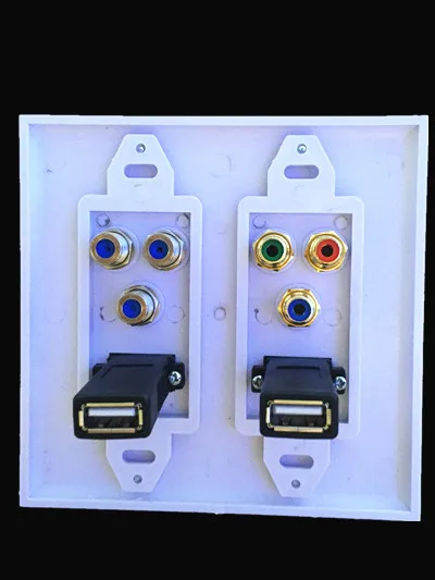 3F head coaxial signal +2USB 2.0+3RCA lotus audio and video free solder socket panel transmission multimedia | Обустройство дома