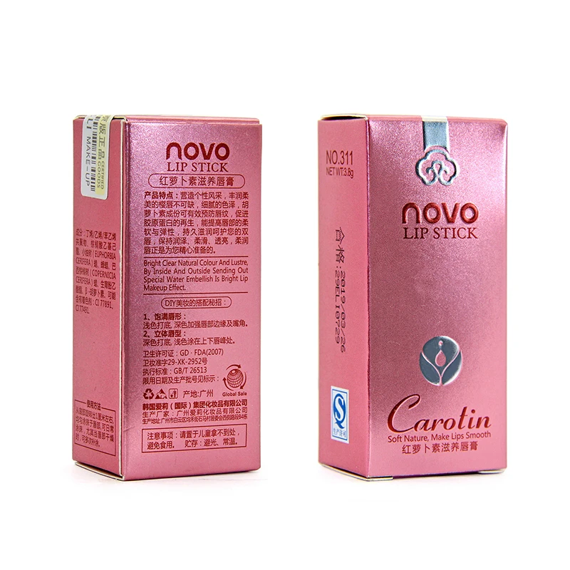 NOVO Brand Cosmetic Hydrating Nutritious Lipstick Pigment Tint Creamy Lip Sticks Waterproof No Wrinkle Student Girl Balm |