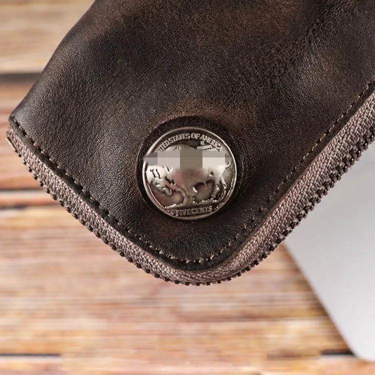 Original Handmade Vintage Door& Car Key Wallets For Men Euro-American Style Multi Function Key Pack With Card Holder Portable