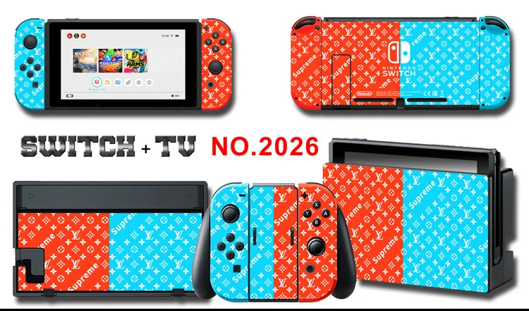 Для nintendo Switch Pain sticker консоль Dock Joy Con полное покрытие цветной бумажной кожи Закаленное стекло протектор экрана от 2000-2305