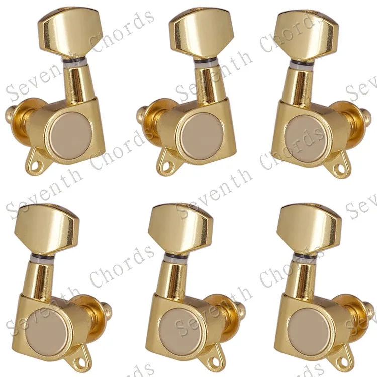 Набор 6 шт. Sealed-gear Guitar Tuning Pegs ключи тюнеры машинные головки для гитары-хромовый и черный и золотистый выбор