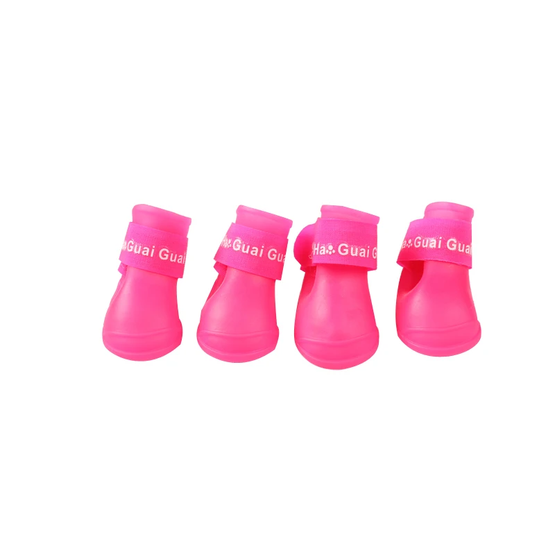 4pcs Pet Dog Shoes Waterproof Rain for Puppy Rubber Boots Candy Color Products | Дом и сад
