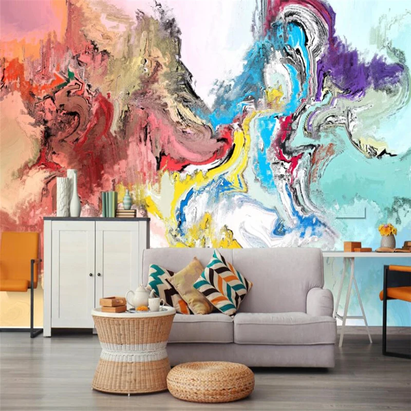 wellyu Nordic minimalist abstract art watercolor landscape painting TV background wall custom large mural wallpaper | Обустройство