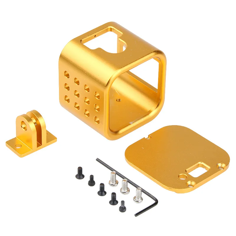 Golden CNC аксессуары из алюминиевого сплава для Go pro Hero 4 5 Session камера защитная рамка Корпус чехол крепление для Gopro Hero 4 5 Session - Цвет: Golden