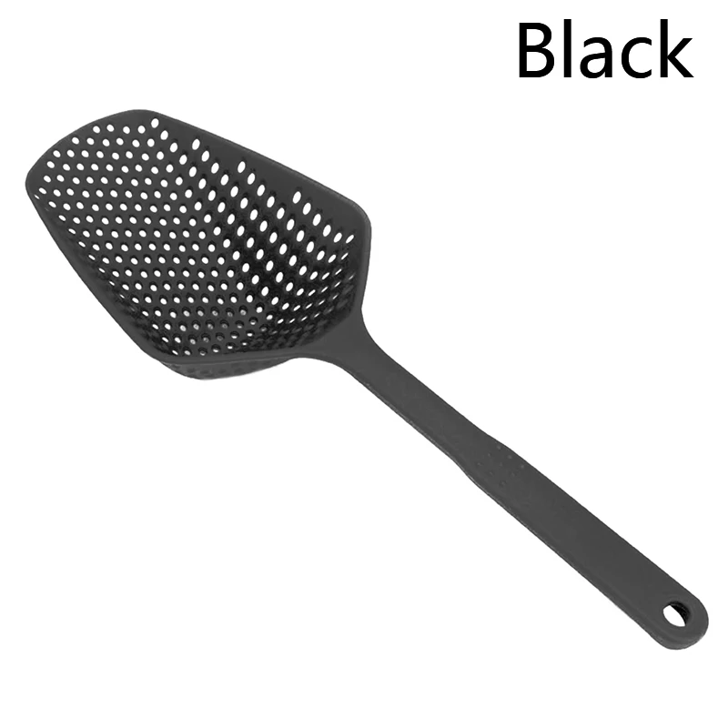 black 1 шт. Совок Дуршлаг нейлон шумовки нетоксичный прочный нейлон Столовая Кухня Аксессуары ситечко кухонные инструменты - Цвет: black