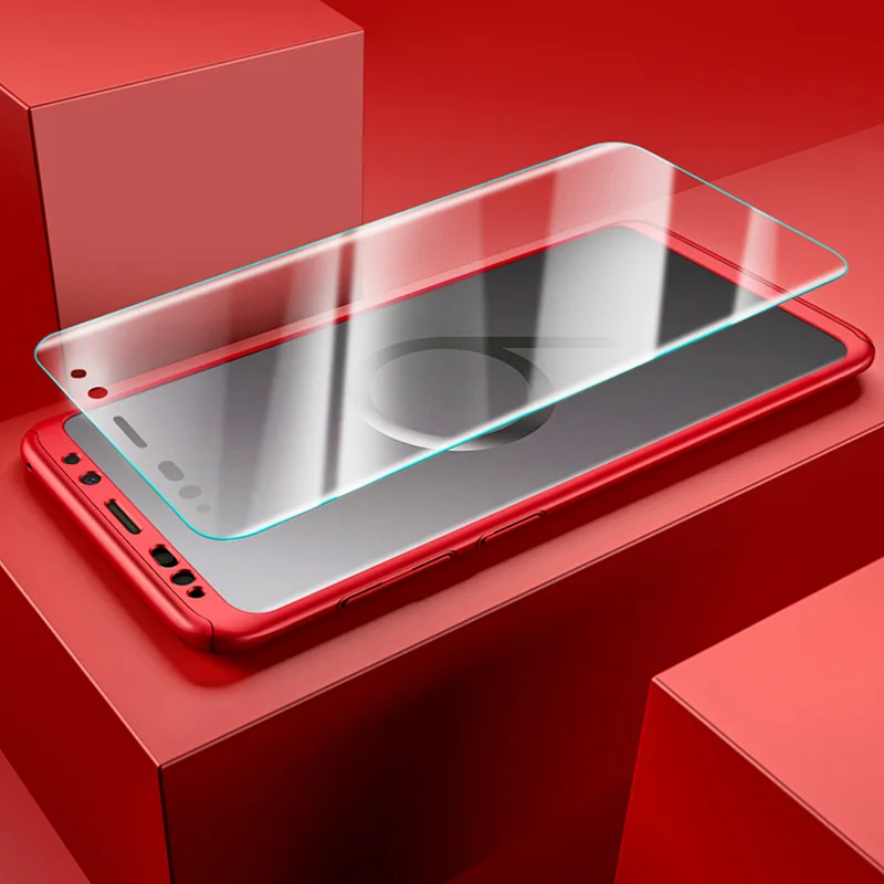 360 Полное покрытие для samsung Galaxy A10 A40 A50 A60 A70 A80 M10 M20 M30 чехол для задней панели телефона Funda с закаленным стеклом