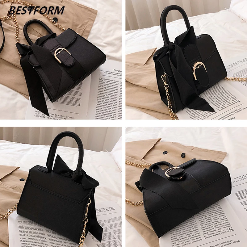 BESTFORM шарф женская сумка через плечо с бантом велюровая цепочкой модная роскошная