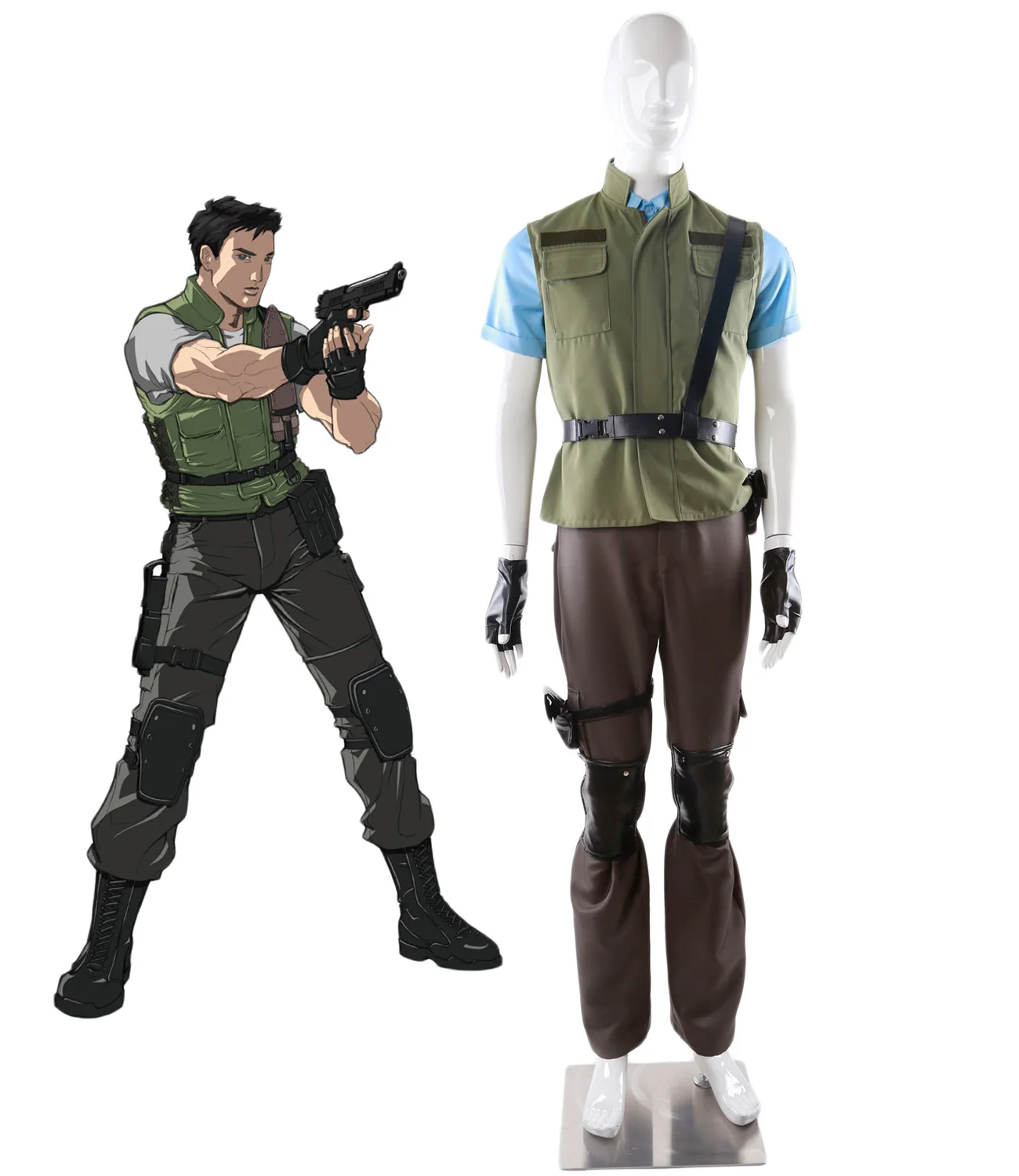 Chris Redfield Cosplay S.T.A.R.S. Uniform Costume Custom Made | Тематическая одежда и униформа