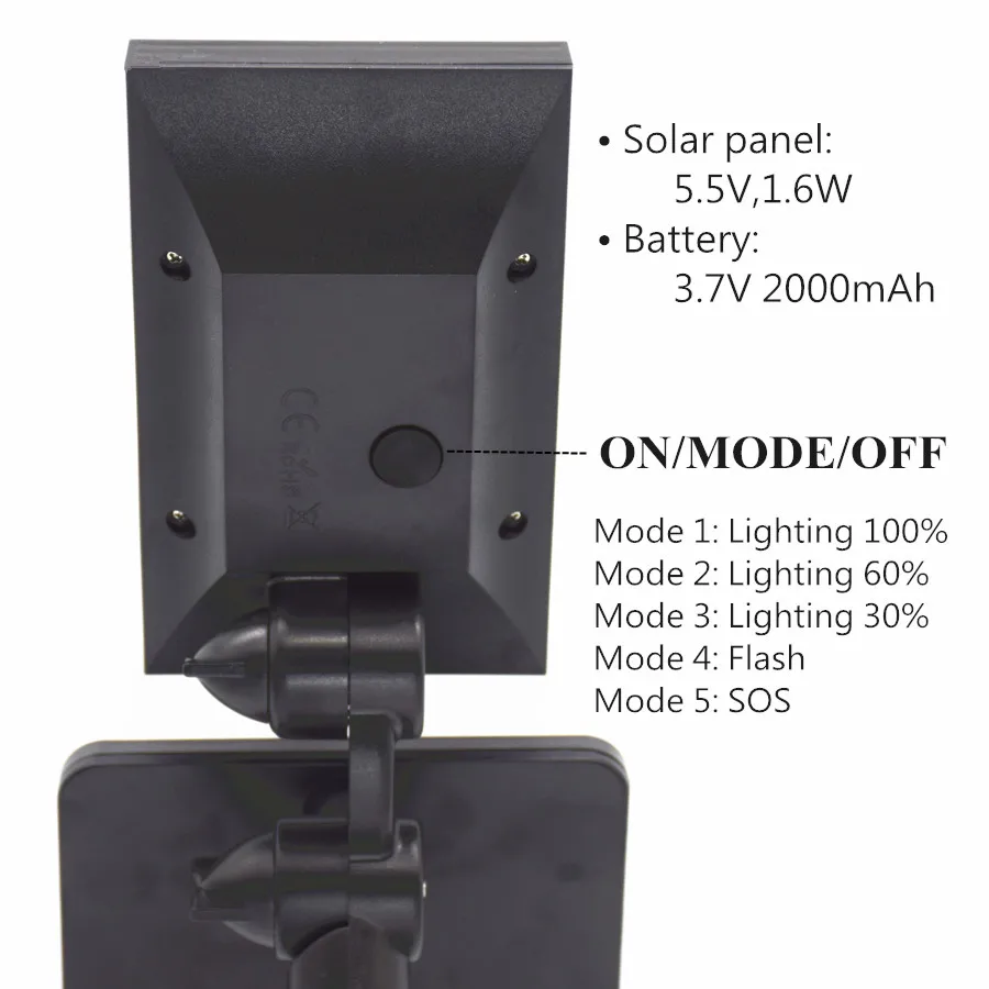 Уличная лампа на солнечной батарее 48 светодиодов водонепроницаемый садовый