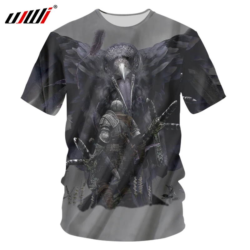 UJWI Crow Sword Knight 3D футболки мужские модные брендовые повседневные с принтом Новинка