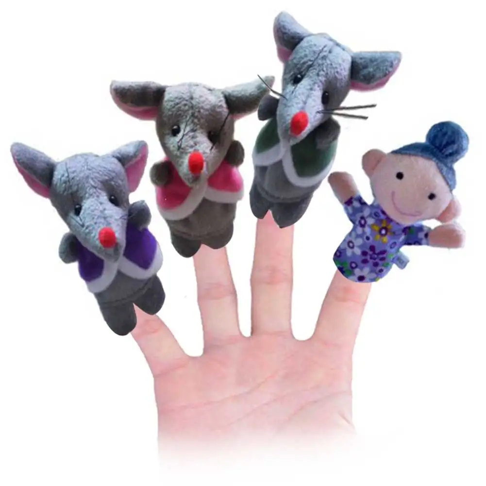 Mouse 5 шт Лягушка, курица, мышь, животные, пальчиковые куклы, история, Сказочная детская сказка, идеальный подарок на день рождения, Рождество-17 M0 M09 - Цвет: Mouse