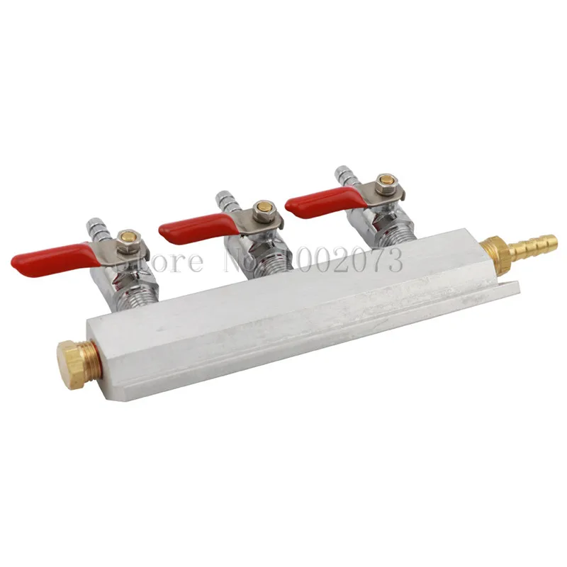 Homebrew 3 Way CO2 газовый распределительный коллектор с 7 мм шлангом на входе/Выпускные фитинги для диспенсер для разливного пива Keg CO2 сплиттер