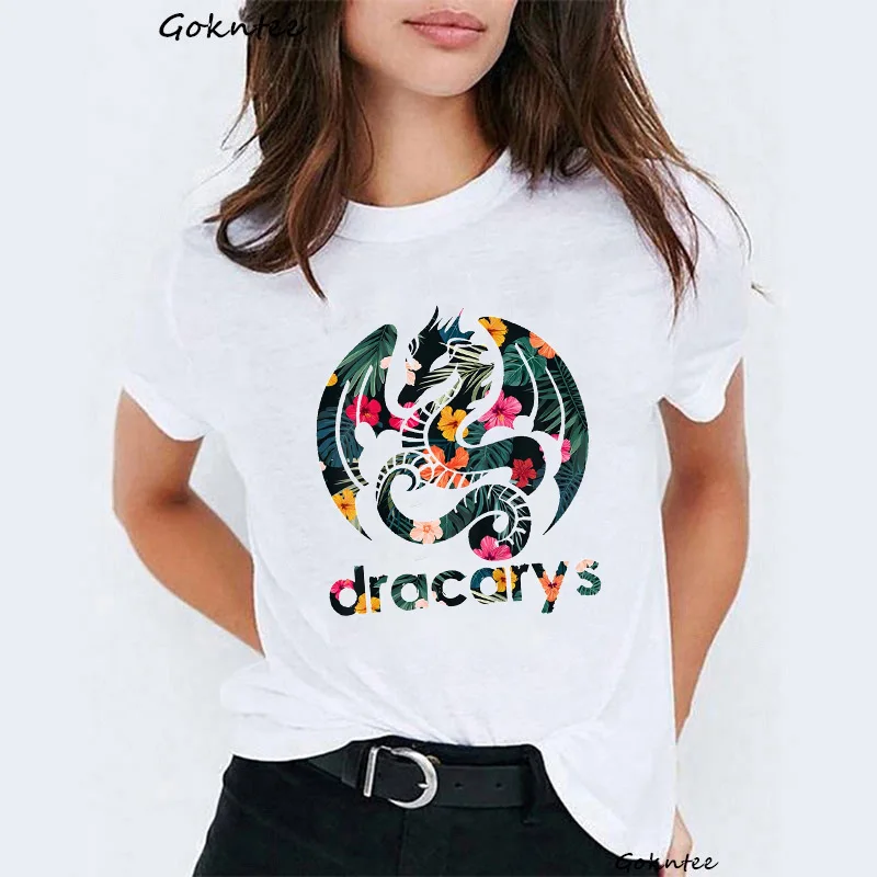 x50331 Dracarys, женская футболка, мама драконов, принт, Винтаж, dames, забавная футболка, Игра престолов, harajuku, летние топы, футболка, femme - Цвет: x50331